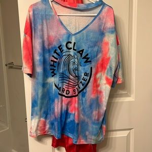 Never worn Tie-Dye White claw shirt